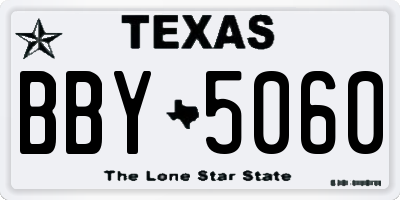 TX license plate BBY5060