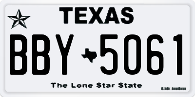 TX license plate BBY5061