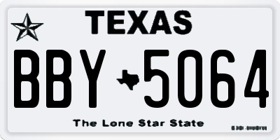 TX license plate BBY5064
