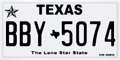 TX license plate BBY5074