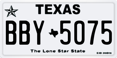 TX license plate BBY5075