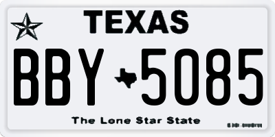 TX license plate BBY5085