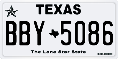 TX license plate BBY5086