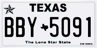 TX license plate BBY5091