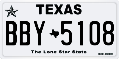 TX license plate BBY5108