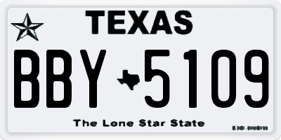 TX license plate BBY5109