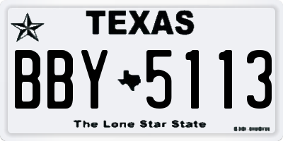 TX license plate BBY5113