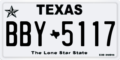 TX license plate BBY5117