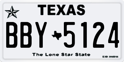 TX license plate BBY5124