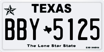 TX license plate BBY5125