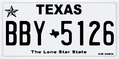 TX license plate BBY5126