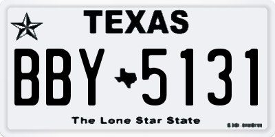 TX license plate BBY5131
