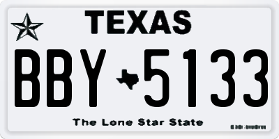 TX license plate BBY5133