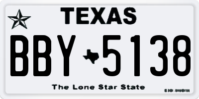 TX license plate BBY5138