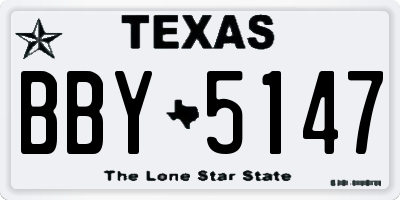 TX license plate BBY5147