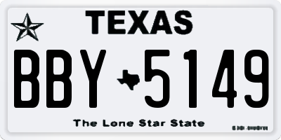 TX license plate BBY5149