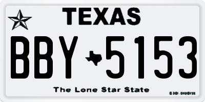 TX license plate BBY5153