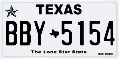 TX license plate BBY5154