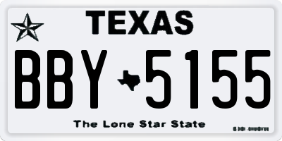 TX license plate BBY5155