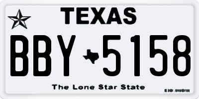 TX license plate BBY5158