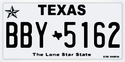 TX license plate BBY5162