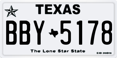 TX license plate BBY5178