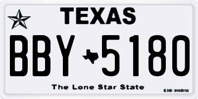 TX license plate BBY5180