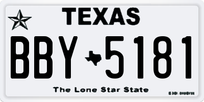 TX license plate BBY5181