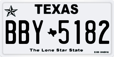 TX license plate BBY5182