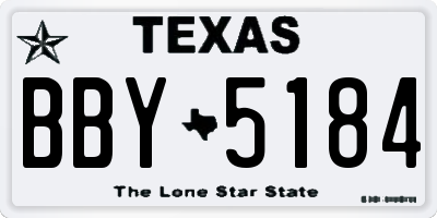 TX license plate BBY5184