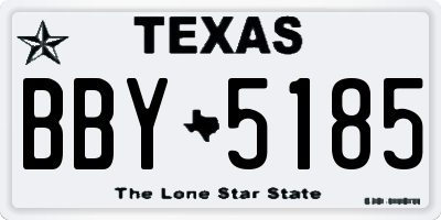 TX license plate BBY5185