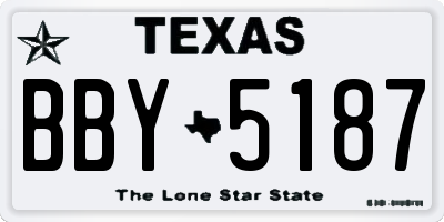 TX license plate BBY5187