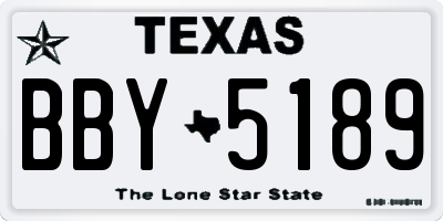 TX license plate BBY5189