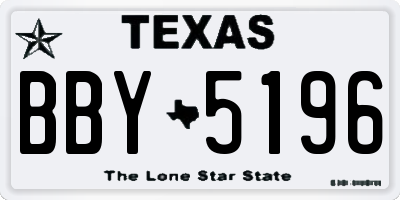 TX license plate BBY5196