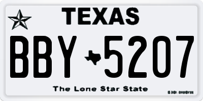 TX license plate BBY5207