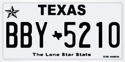 TX license plate BBY5210