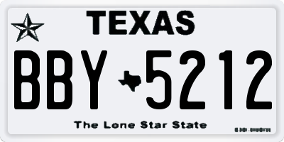 TX license plate BBY5212