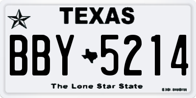 TX license plate BBY5214