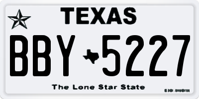 TX license plate BBY5227