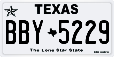 TX license plate BBY5229