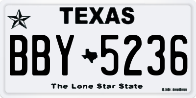 TX license plate BBY5236