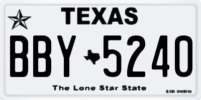 TX license plate BBY5240
