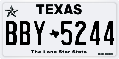 TX license plate BBY5244