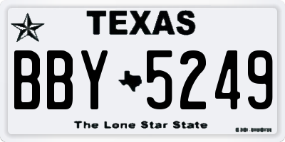 TX license plate BBY5249