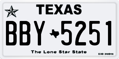 TX license plate BBY5251