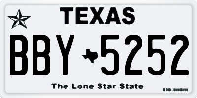 TX license plate BBY5252