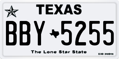 TX license plate BBY5255