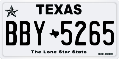 TX license plate BBY5265