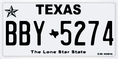 TX license plate BBY5274