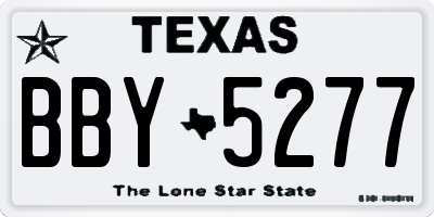 TX license plate BBY5277